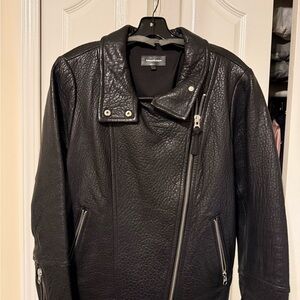 Mackage Black Leather Jacket for woman
